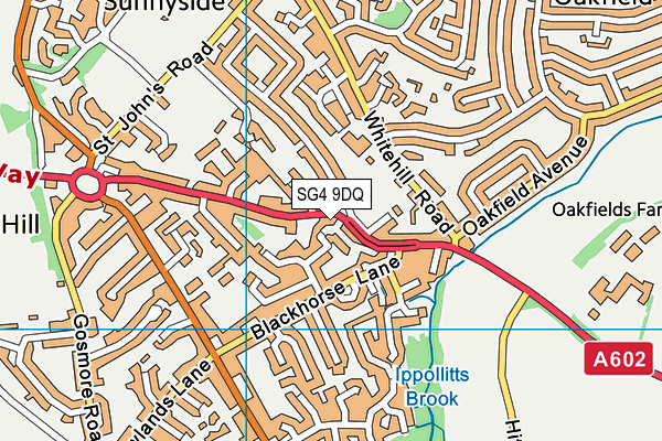 SG4 9DQ map - OS VectorMap District (Ordnance Survey)