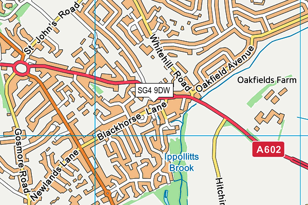 SG4 9DW map - OS VectorMap District (Ordnance Survey)