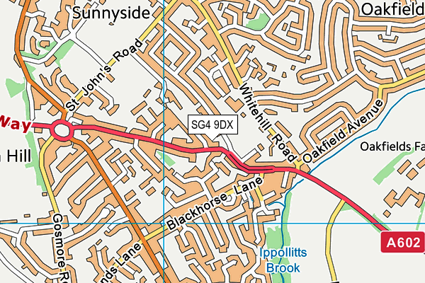 SG4 9DX map - OS VectorMap District (Ordnance Survey)