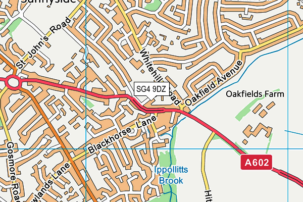 SG4 9DZ map - OS VectorMap District (Ordnance Survey)