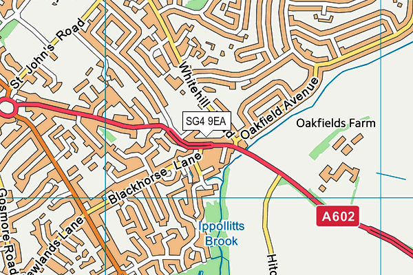 SG4 9EA map - OS VectorMap District (Ordnance Survey)