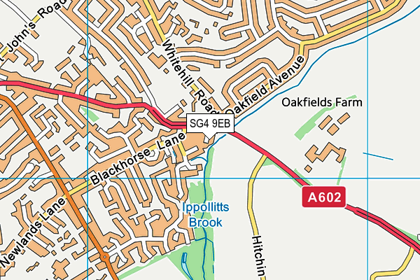 SG4 9EB map - OS VectorMap District (Ordnance Survey)