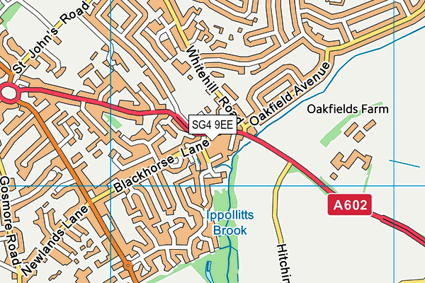 SG4 9EE map - OS VectorMap District (Ordnance Survey)