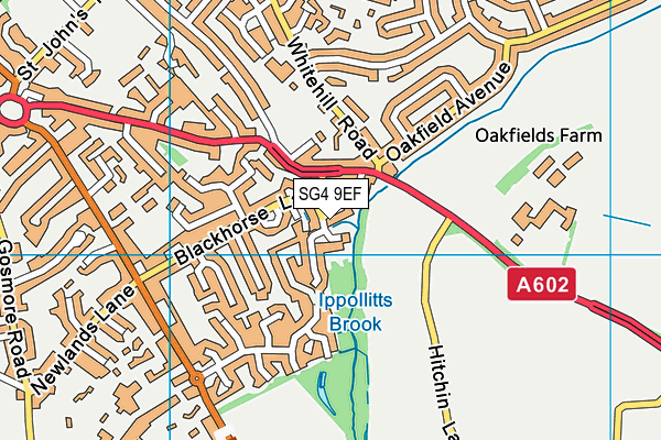 SG4 9EF map - OS VectorMap District (Ordnance Survey)