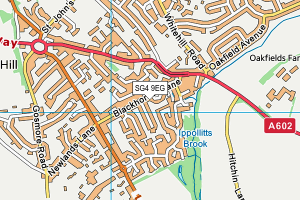 SG4 9EG map - OS VectorMap District (Ordnance Survey)