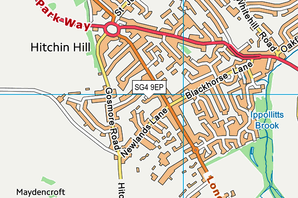 SG4 9EP map - OS VectorMap District (Ordnance Survey)