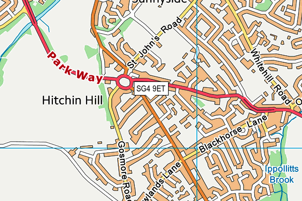 SG4 9ET map - OS VectorMap District (Ordnance Survey)