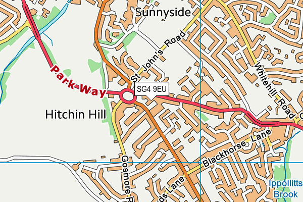 SG4 9EU map - OS VectorMap District (Ordnance Survey)