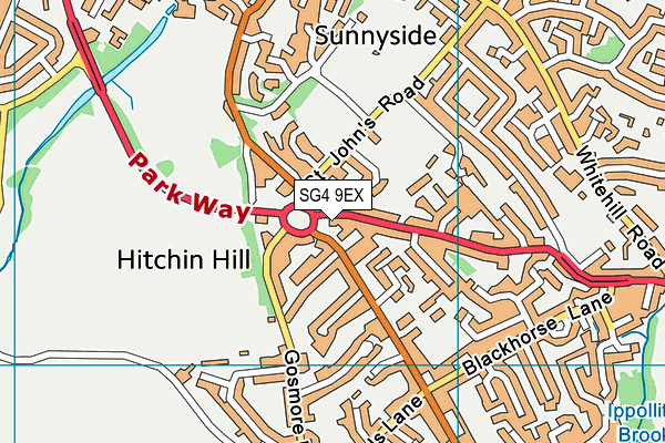 SG4 9EX map - OS VectorMap District (Ordnance Survey)