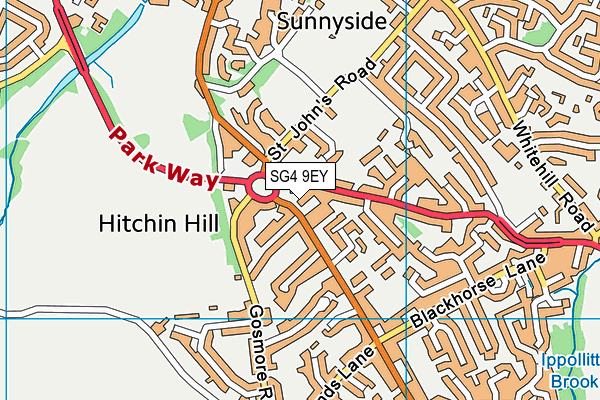 SG4 9EY map - OS VectorMap District (Ordnance Survey)