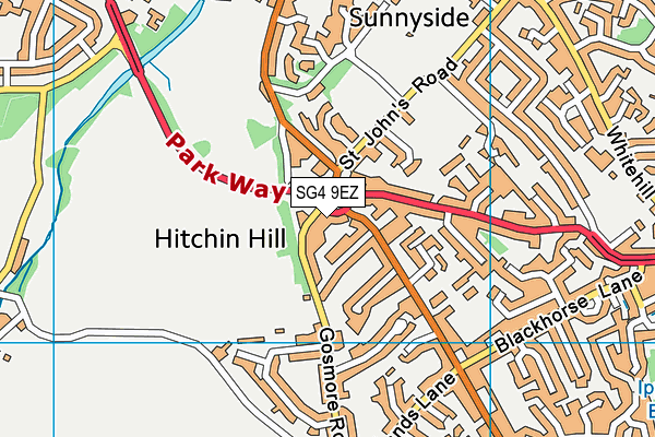 SG4 9EZ map - OS VectorMap District (Ordnance Survey)