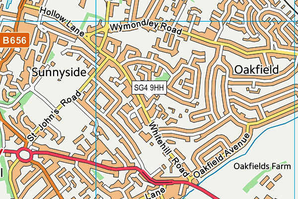 SG4 9HH map - OS VectorMap District (Ordnance Survey)