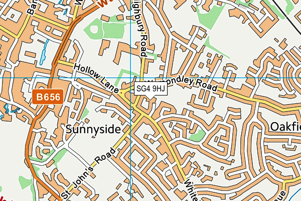 SG4 9HJ map - OS VectorMap District (Ordnance Survey)