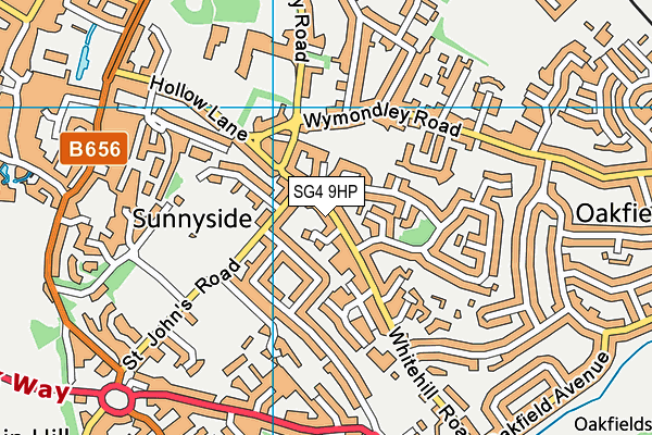 SG4 9HP map - OS VectorMap District (Ordnance Survey)