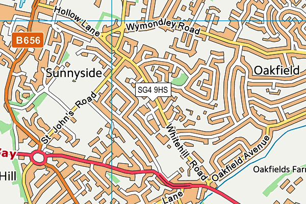 SG4 9HS map - OS VectorMap District (Ordnance Survey)