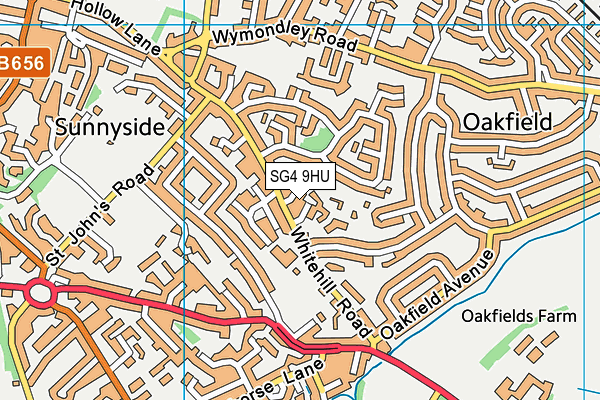 SG4 9HU map - OS VectorMap District (Ordnance Survey)