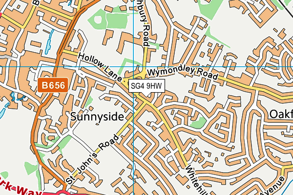 SG4 9HW map - OS VectorMap District (Ordnance Survey)