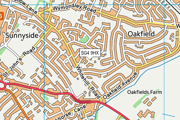 SG4 9HX map - OS VectorMap District (Ordnance Survey)