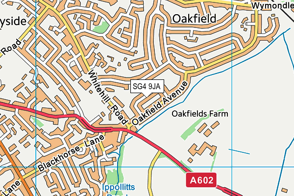 SG4 9JA map - OS VectorMap District (Ordnance Survey)