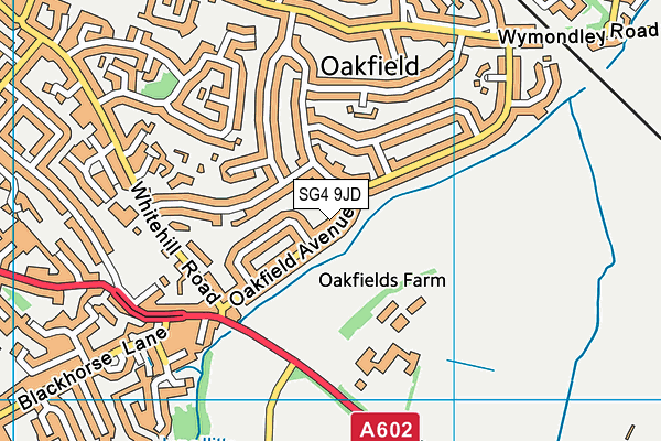 SG4 9JD map - OS VectorMap District (Ordnance Survey)