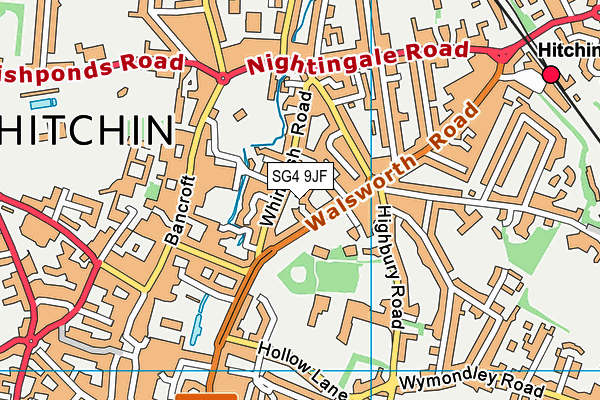 SG4 9JF map - OS VectorMap District (Ordnance Survey)