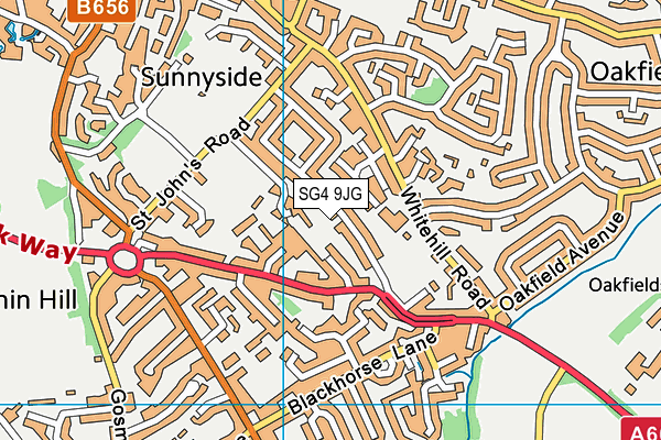 SG4 9JG map - OS VectorMap District (Ordnance Survey)