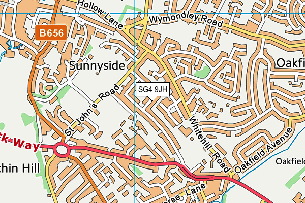 SG4 9JH map - OS VectorMap District (Ordnance Survey)