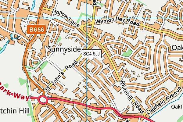 SG4 9JJ map - OS VectorMap District (Ordnance Survey)