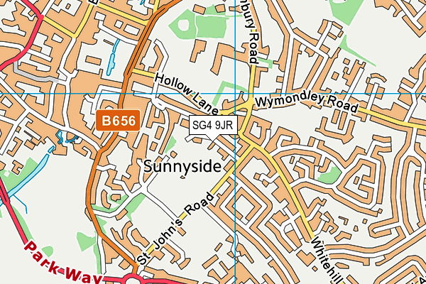 SG4 9JR map - OS VectorMap District (Ordnance Survey)