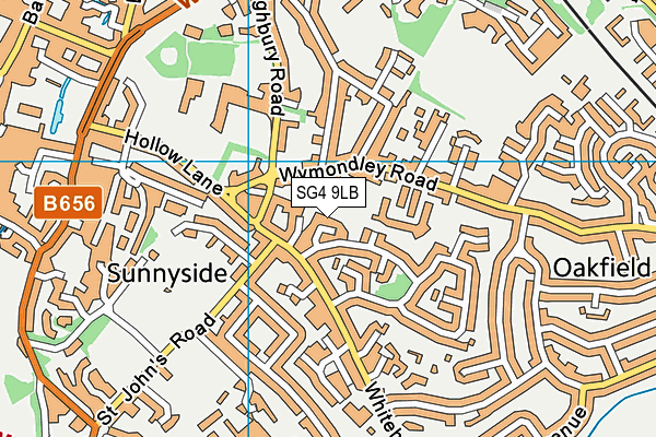 SG4 9LB map - OS VectorMap District (Ordnance Survey)