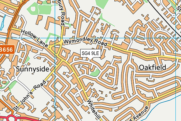 SG4 9LE map - OS VectorMap District (Ordnance Survey)
