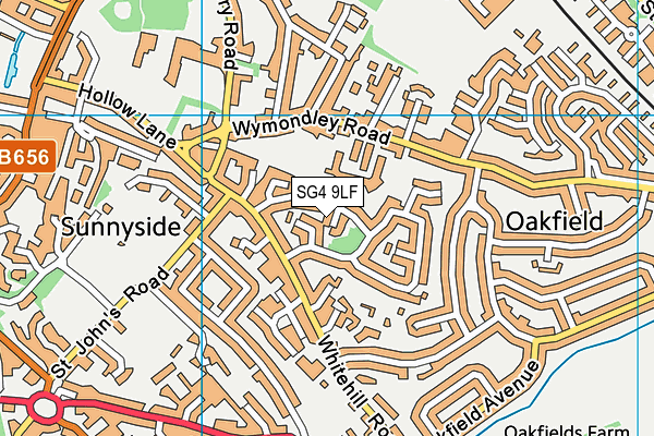 SG4 9LF map - OS VectorMap District (Ordnance Survey)