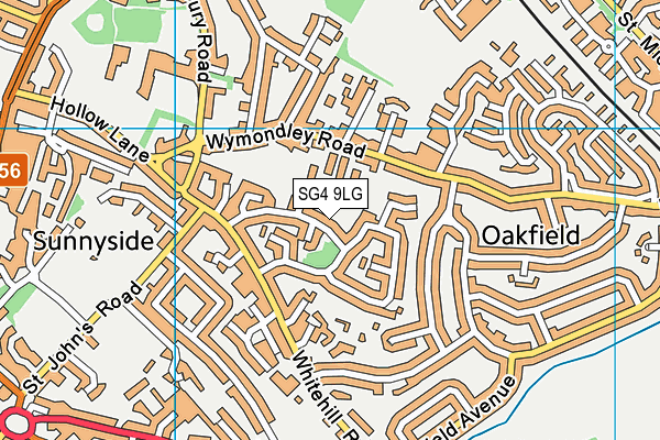 SG4 9LG map - OS VectorMap District (Ordnance Survey)