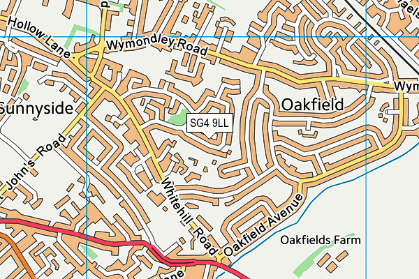 SG4 9LL map - OS VectorMap District (Ordnance Survey)
