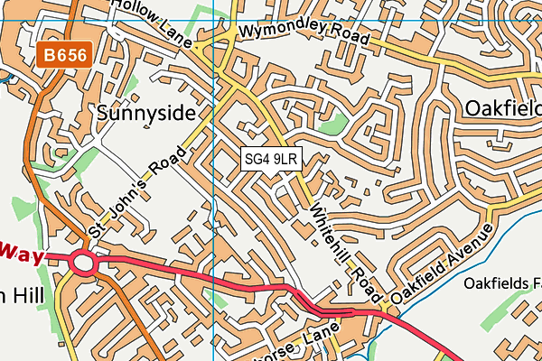 SG4 9LR map - OS VectorMap District (Ordnance Survey)