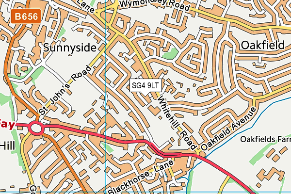 SG4 9LT map - OS VectorMap District (Ordnance Survey)