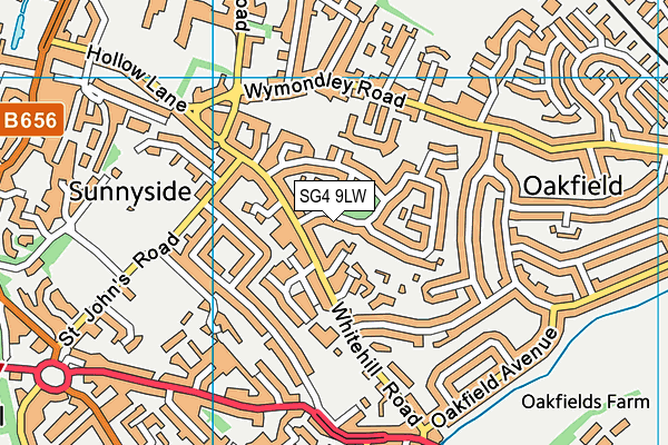 SG4 9LW map - OS VectorMap District (Ordnance Survey)