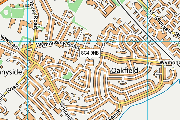 SG4 9NB map - OS VectorMap District (Ordnance Survey)