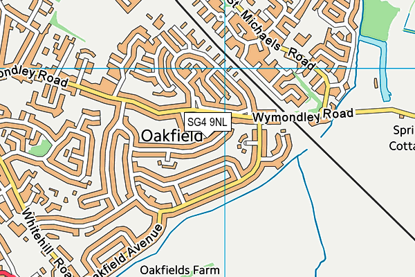 SG4 9NL map - OS VectorMap District (Ordnance Survey)