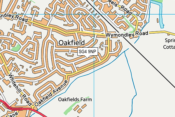 SG4 9NP map - OS VectorMap District (Ordnance Survey)