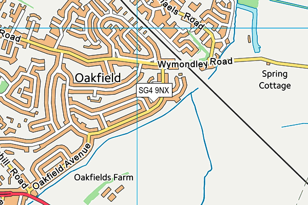 SG4 9NX map - OS VectorMap District (Ordnance Survey)