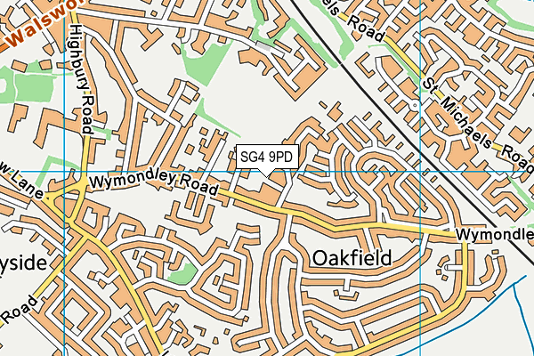 SG4 9PD map - OS VectorMap District (Ordnance Survey)