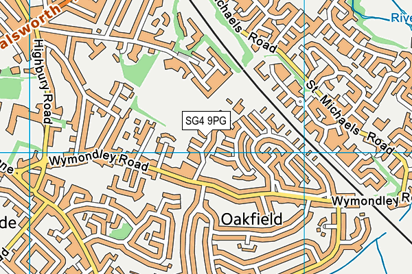 SG4 9PG map - OS VectorMap District (Ordnance Survey)