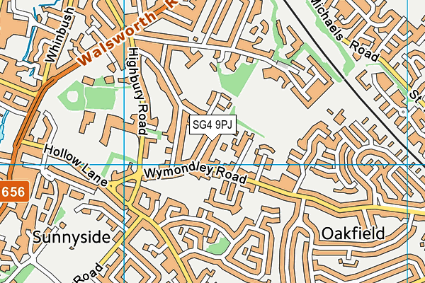 SG4 9PJ map - OS VectorMap District (Ordnance Survey)