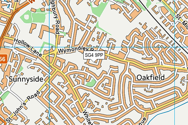 SG4 9PP map - OS VectorMap District (Ordnance Survey)