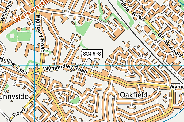 SG4 9PS map - OS VectorMap District (Ordnance Survey)