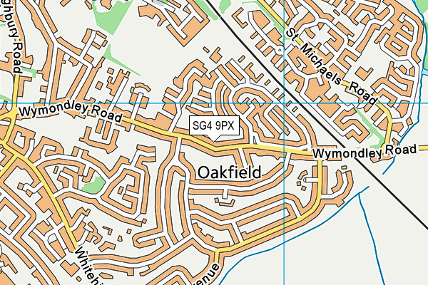 SG4 9PX map - OS VectorMap District (Ordnance Survey)
