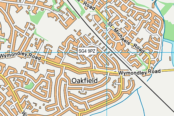 SG4 9PZ map - OS VectorMap District (Ordnance Survey)