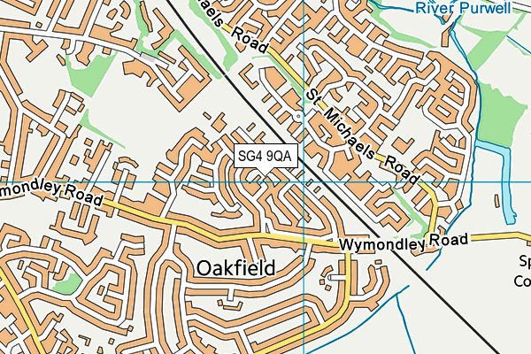 SG4 9QA map - OS VectorMap District (Ordnance Survey)