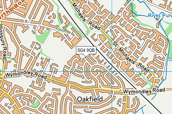 William Ransom Primary School map (SG4 9QB) - OS VectorMap District (Ordnance Survey)